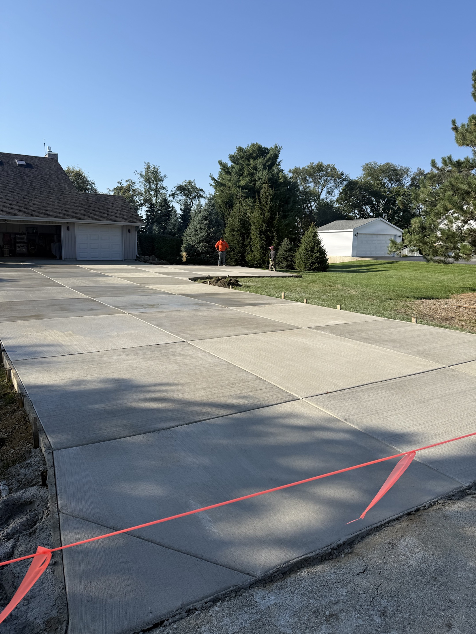 Large concrete driveway layout by PFS Concrete & Asphalt